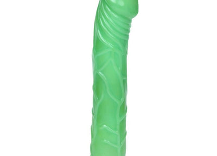 Transluzenter grüner silikonvibrator wellen des vergnügens 23 cm mit strukturierter oberfläche und lila ring