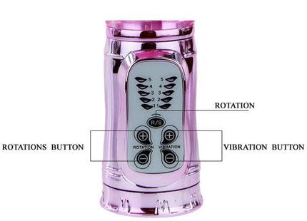Rosa metallic zylindervibrator von baile mit wiederaufladbarer rotation und pochendem schmetterlingsstimulator