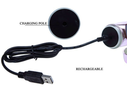 Baile wiederaufladbarer vibrator mit rotation und pochendem schmetterlingsstimulator mit schwarzem usb ladekabel und metallbasis