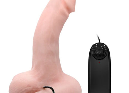 Rosa silikondildo mit schwarzer fernbedienung mit willkürlichen vibrations und rotationsfunktionen von BAILE