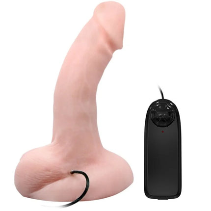 Rosa silikondildo mit schwarzer fernbedienung mit willkürlichen vibrations und rotationsfunktionen von BAILE