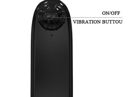 Schwarze plastikfernsteuerung mit rundem knopf und roter anzeige für baile willkürliche dildovibrations und rotationsfunktion