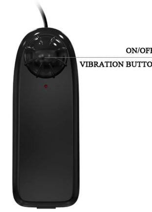 Schwarzer Kunststoffhandvibrator baile willkürlichkeit realistischer vibratordildo mit abgerundetem kopf und beschrifteten steuerungen