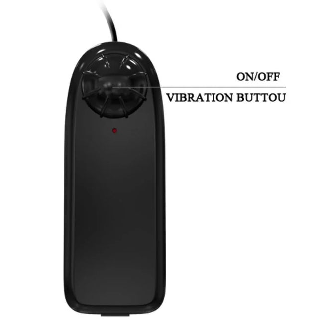 Schwarzer Kunststoffhandvibrator baile willkürlichkeit realistischer vibratordildo mit abgerundetem kopf und beschrifteten steuerungen