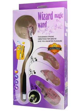 Baile zauberer zauberstabstimulator mit vibration in lila mit schwarzem griff und kristallkugel aus klarem material