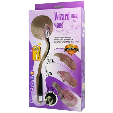Baile zauberer zauberstabstimulator mit vibration in lila mit schwarzem griff und kristallkugel aus klarem material