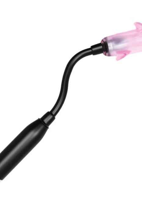Baile zauberer zauberstabstimulator mit vibration pink durchscheinende delfinförmige led lampe mit schwarzem flexiblem hals und griff