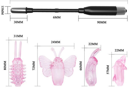 Pink transluzente silikon-tierförmige vibratoren mit schwarzem griff und metallenden baile zauberer zauberstabstimulator mit vibration