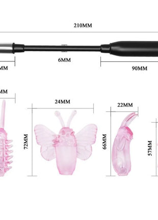 Pink transluzente silikon-tierförmige vibratoren mit schwarzem griff und metallenden baile zauberer zauberstabstimulator mit vibration