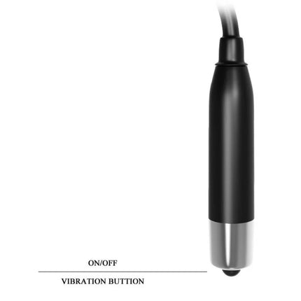 Baile Zauberer Zauberstabstimulator mit vibration schwarzer und silberner handlicher massagestab mit zylindrischem körper