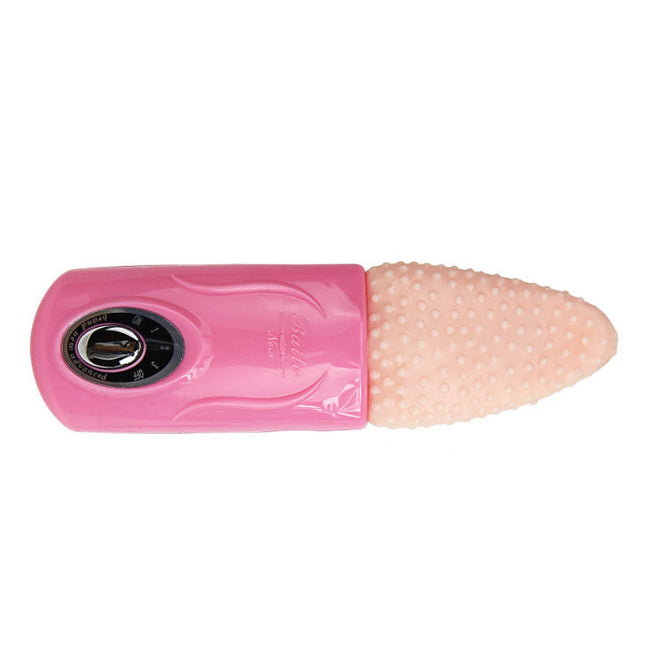 Rosa plastspielzeug zungenmassager 3v mit texturierter spitze und steuerung am griff von BAILE