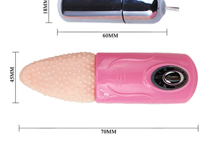Rosa silikon und plastik zungenmassager 3v mit strukturierter spitze und kontrolldrehknopf