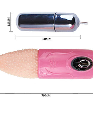 Rosa silikon und plastik zungenmassager 3v mit strukturierter spitze und kontrolldrehknopf