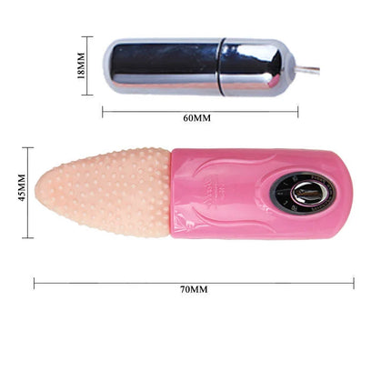 Rosa silikon und plastik zungenmassager 3v mit strukturierter spitze und kontrolldrehknopf