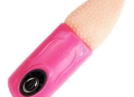 Baile zungenmassager 3v pinker silikonmassagegerät mit strukturierter pfirsichfarbener spitze und glänzendem finish