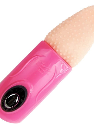 Baile zungenmassager 3v pinker silikonmassagegerät mit strukturierter pfirsichfarbener spitze und glänzendem finish