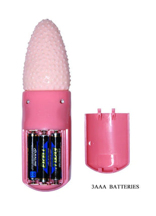 Rosa silikon-texturierter baile zungenmassager 3v vibrator mit rosa plastikbasis für drei aaa batterien