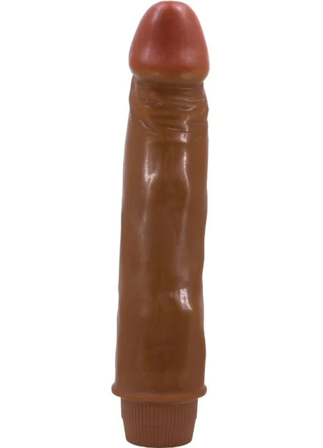 Brauner silikon dildo mit gerundetem kopf und strukturierter schaft baile zwerg realistischer vibrator 21 cm mulatte