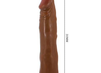 Baile zwerg realistischer vibrator 21 cm mulatte braunes silikon phallusförmiges spielzeug 215 mm hoch 40 mm breit