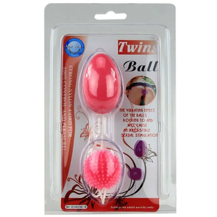 Pink silikon vibrierende zwilling analbälle in transparenter verpackung von baile