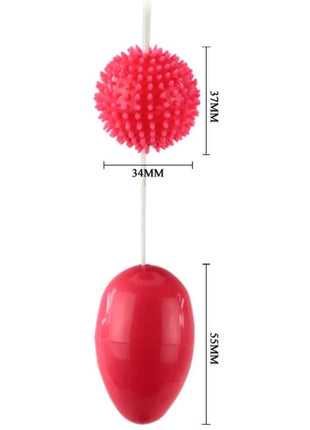 Rote silikon eiförmige vibrator mit stacheligem rotem kugelaufsatz und weißem kabel für analgebrauch von BAILE