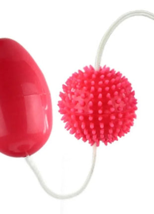 Vibrierendes eiförmiges toy baile zwillinge kombinierte analbälle mit rotem glänzendem gehäuse und rosa stacheliger kugel