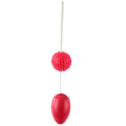 Baile zwillinge kombinierte analbälle mit rotem stacheligen ball und glattem ovalem vibrator an weißer schnur