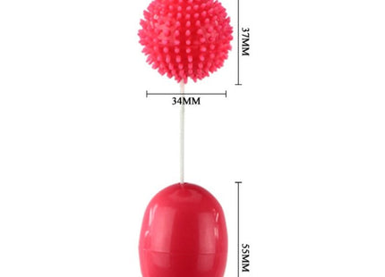 Rote silikon eiförmige vibrator mit stacheligem rotem kugelaufsatz und weißem kabel für analgebrauch von BAILE