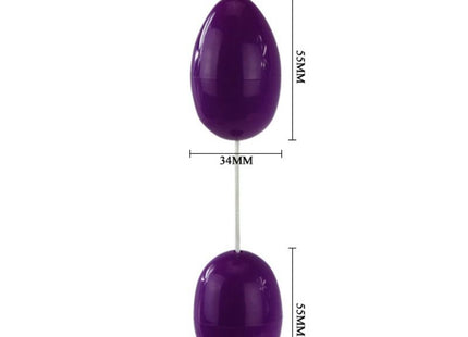 Lila glänzende ovale analvibratoren aus silikon von baile verbunden durch eine dünne weiße schnur