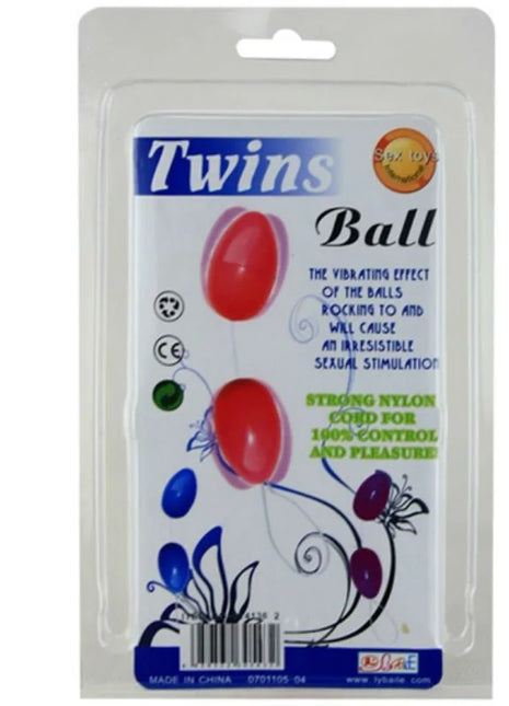Baile zwillingeblle rosa analbälle aus roten und blauen silikonbällen auf starkem nylonschnur in verpackung