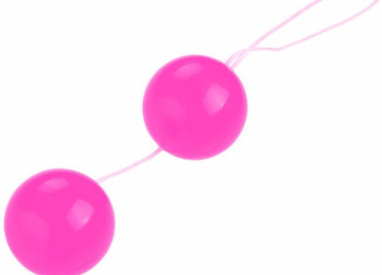Helle pinke glänzende plastikperlen an einer dünnen schnur baile zwillingsbälle rosa chinesische bälle unisex
