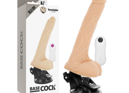 BASECOCK - ARTIKULIERBARER VIBRATOR NATÜRLICH FERNBEDIENUNG 18.5 CM -O- 4 CM - NATURAL