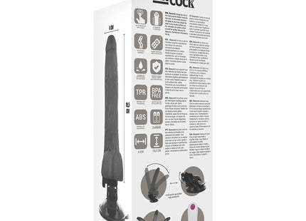 BASECOCK - ARTIKULIERBARER VIBRATOR NATÜRLICH FERNBEDIENUNG 18.5 CM -O- 4 CM - NEGRO