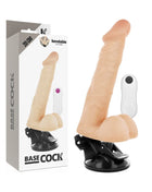 BASECOCK - ARTIKULIERBARER VIBRATOR NATÜRLICH FERNBEDIENUNG 20 CM -O- 4.5 CM - NATURAL