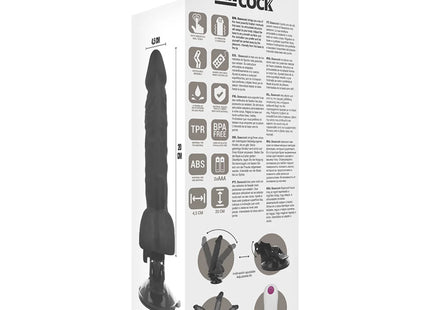 BASECOCK - ARTIKULIERBARER VIBRATOR NATÜRLICH FERNBEDIENUNG 20 CM -O- 4.5 CM - NEGRO