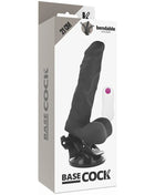 BASECOCK - ARTIKULIERBARER VIBRATOR NATÜRLICH MIT FERNBEDIENUNG 21 CM -O- 5 CM - NEGRO