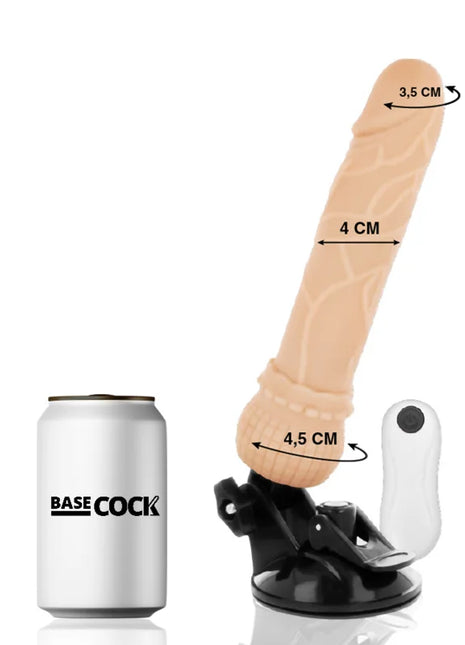 BASECOCK - REALISTISCHER NATÜRLICHER FERNBEDIENUNGSVIBRATOR 19.5 CM -O- 4 CM - NATURAL