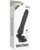 BASECOCK - REALISTISCHER NATÜRLICHER FERNBEDIENUNGSVIBRATOR 19.5 CM -O- 4 CM - NEGRO
