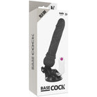 BASECOCK - REALISTISCHER NATÜRLICHER FERNBEDIENUNGSVIBRATOR 19.5 CM -O- 4 CM - NEGRO