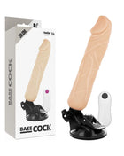 BASECOCK - REALISTISCHER NATÜRLICHER FERNBEDIENUNGSVIBRATOR 20 CM -O- 4 CM - NATURAL
