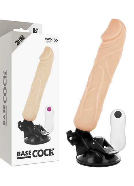 BASECOCK - REALISTISCHER NATÜRLICHER FERNBEDIENUNGSVIBRATOR 20 CM -O- 4 CM - NATURAL