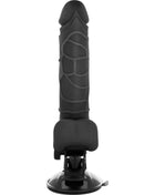 BASECOCK - REALISTISCHER NATÜRLICHER MIT FERNBEDIENUNG VIBRATOR 18.5 CM -O- 4CM - NEGRO