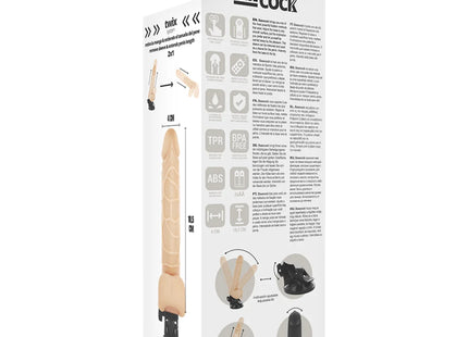 BASECOCK - REALISTISCHER NATÜRLICHER MIT FERNBEDIENUNG VIBRATOR 18.5 CM -O- 4CM - NATURAL