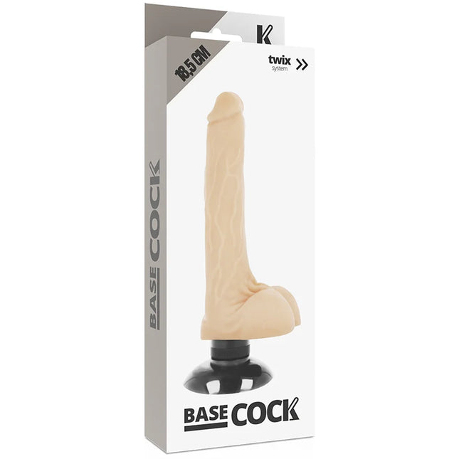 BASECOCK - REALISTISCHER VIBRATOR 2-1 NATÜRLICH 18.5 CM -O- 4 CM - NATURAL