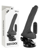 BASECOCK - REALISTISCHER VIBRATOR MIT FERNBEDIENUNG MIT HODEN 20 CM -O- 4 CM - NEGRO