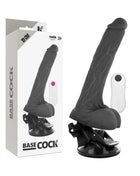 BASECOCK - REALISTISCHER VIBRATOR MIT FERNBEDIENUNG NATÜRLICH 19 CM -O- 4 CM - NEGRO