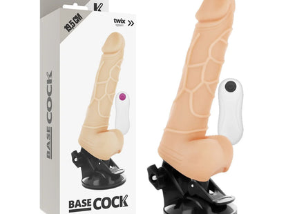 BASECOCK - REALISTISCHER VIBRATOR MIT FERNBEDIENUNG NATÜRLICH MIT HODEN 19.5 CM -O- 4 CM - NATURAL