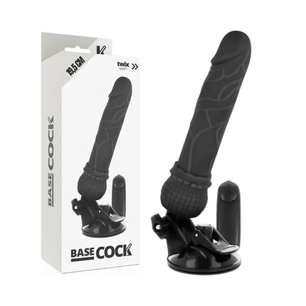 BASECOCK - REALISTISCHER VIBRATOR MIT FERNBEDIENUNG NATÜRLICHER 19.5 CM -O- 4 CM - NEGRO