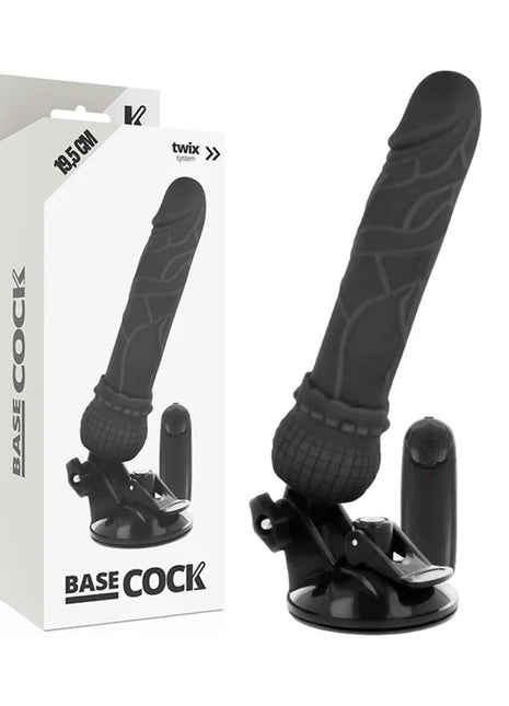 BASECOCK - REALISTISCHER VIBRATOR MIT FERNBEDIENUNG NATÜRLICHER 19.5 CM -O- 4 CM - NEGRO