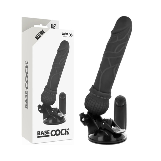 BASECOCK - REALISTISCHER VIBRATOR MIT FERNBEDIENUNG NATÜRLICHER 19.5 CM -O- 4 CM - NEGRO